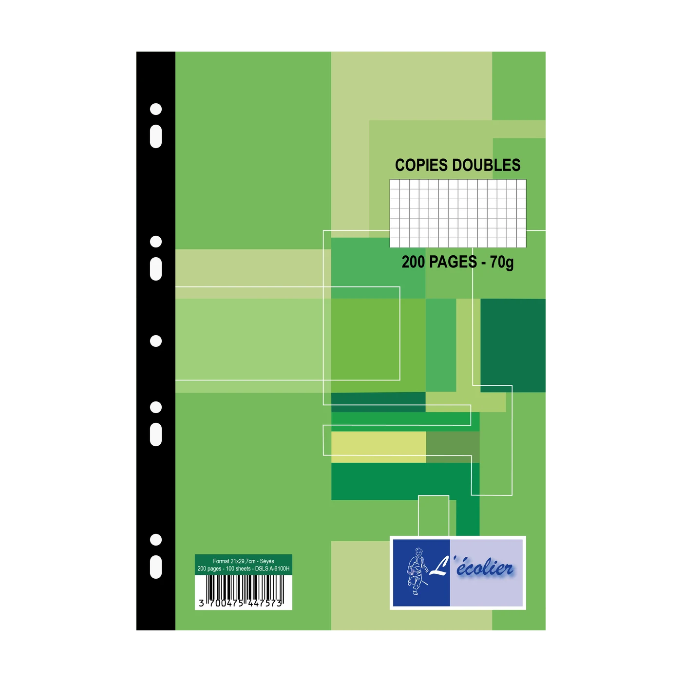 Copies Doubles — 21 × 29,7 cm · 200 pages · Perforées · Réglure 5×5